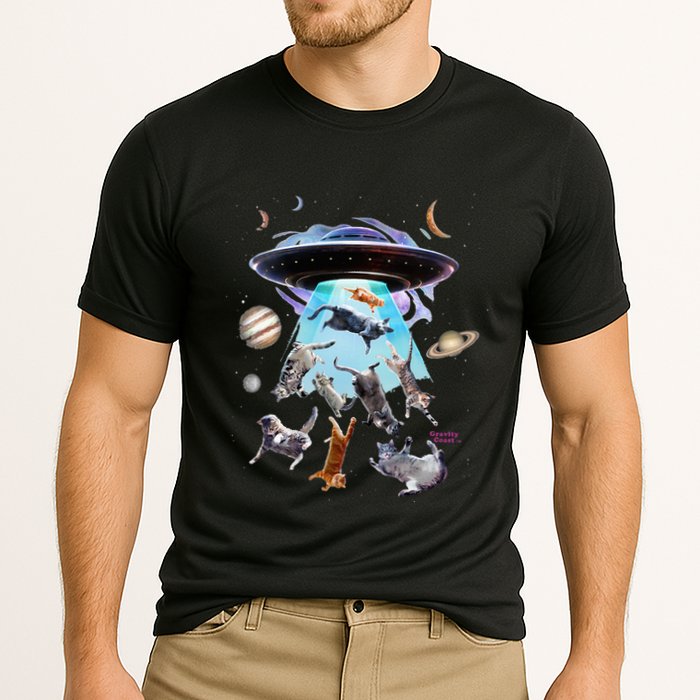 Aliens Abducting Cats Cat Kittens Ufo Saucer Cat Lover Gifts Cooling Performance Crew T-Shirt