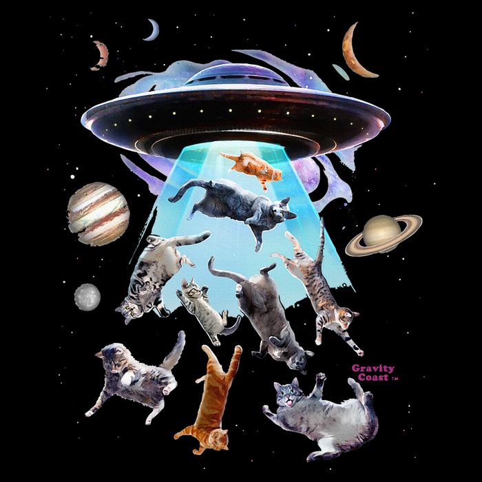 Aliens Abducting Cats Cat Kittens Ufo Saucer Cat Lover Gifts Cooling Performance Crew T-Shirt