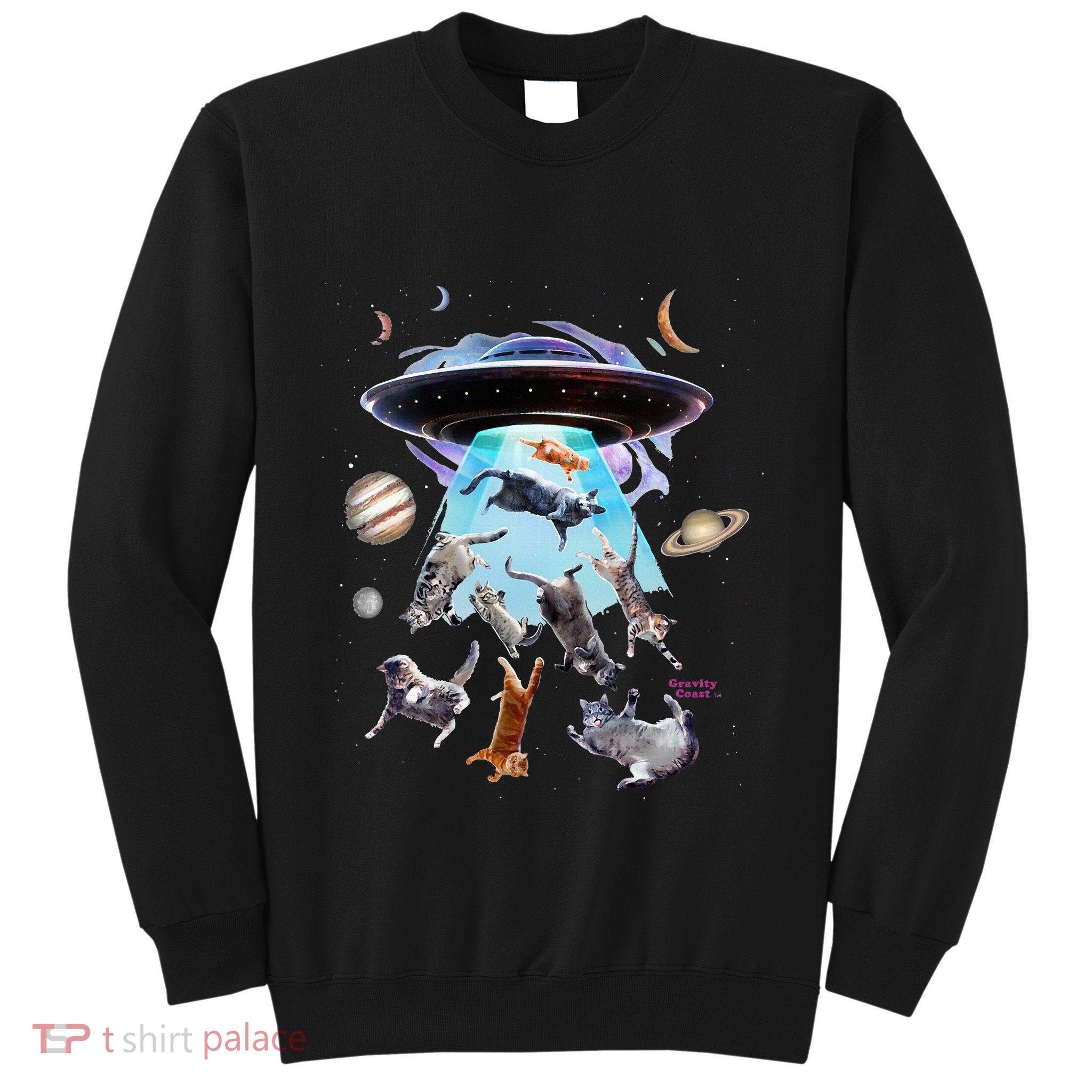 Aliens Abducting Cats Cat Kittens Ufo Saucer Cat Lover Gifts Sweatshirt