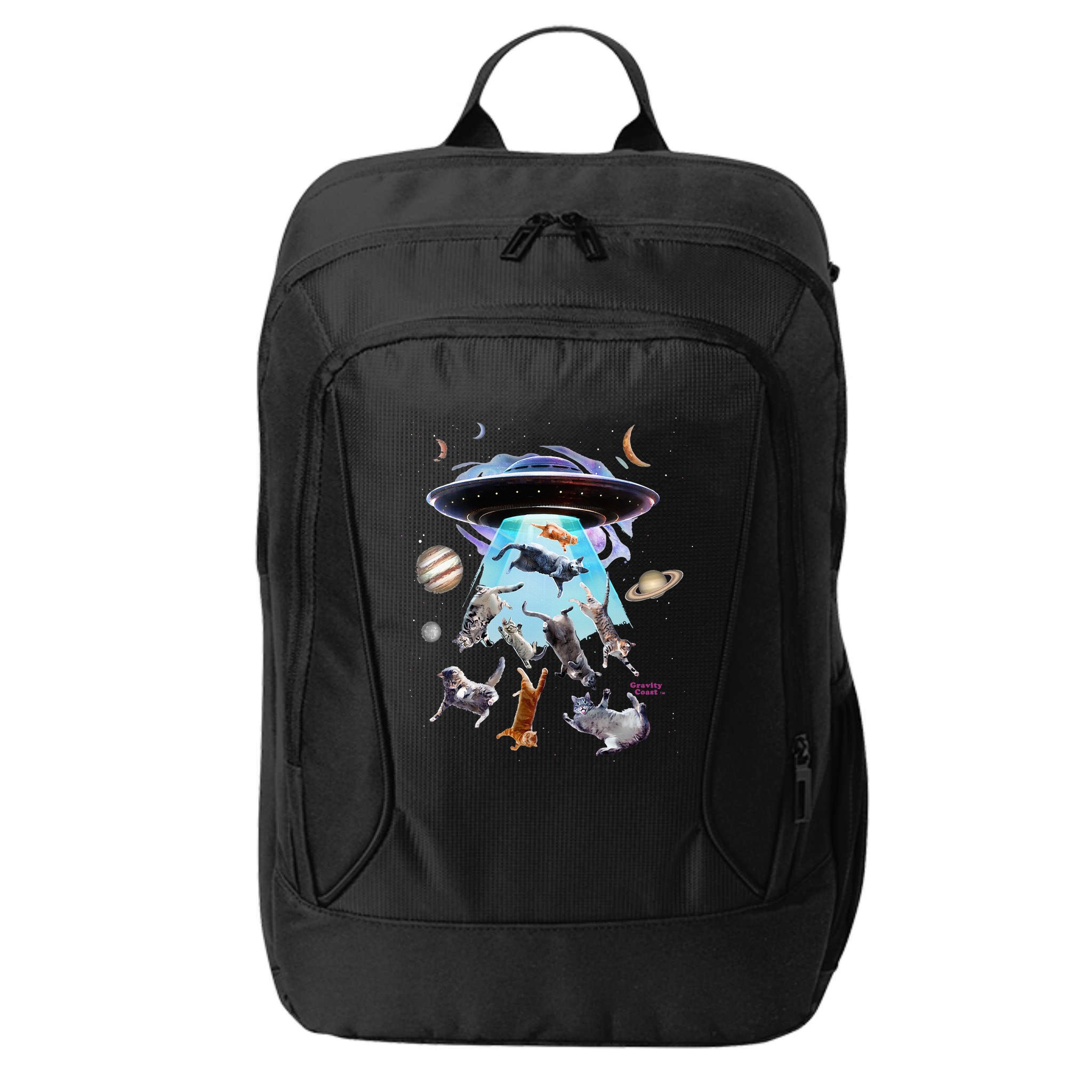 Aliens Abducting Cats Cat Kittens Ufo Saucer Cat Lover Gifts City Backpack