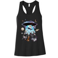 Aliens Abducting Cats Cat Kittens Ufo Saucer Cat Lover Gifts Women's Racerback Tank