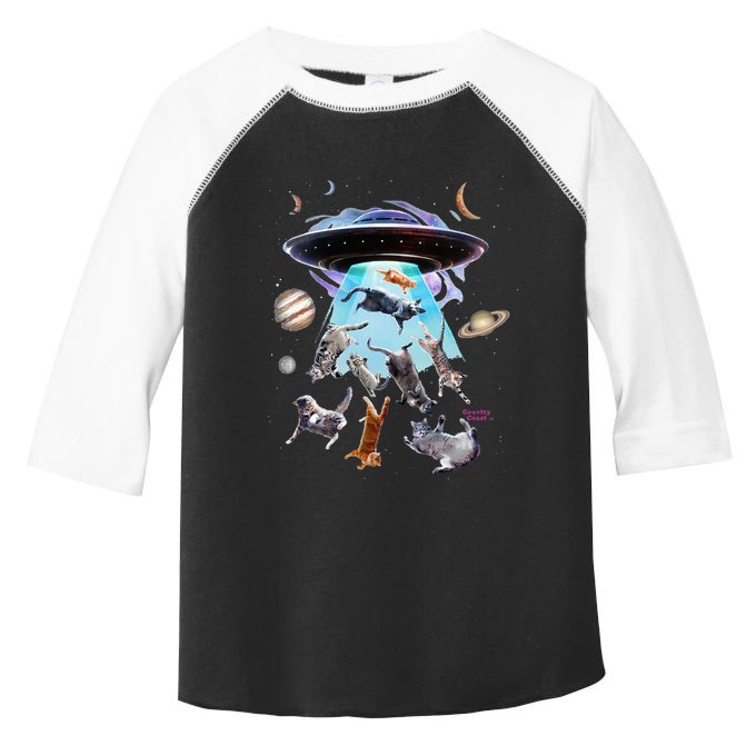 Aliens Abducting Cats Cat Kittens Ufo Saucer Cat Lover Gifts Toddler Fine Jersey T-Shirt