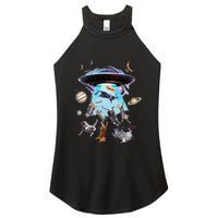 Aliens Abducting Cats Cat Kittens Ufo Saucer Cat Lover Gifts Women's Perfect Tri Rocker Tank