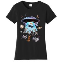 Aliens Abducting Cats Cat Kittens Ufo Saucer Cat Lover Gifts Women's T-Shirt