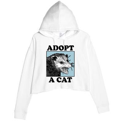 Adopt A Cat Crop Fleece Hoodie
