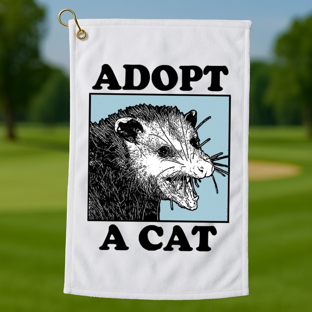 Adopt A Cat Golf Towel
