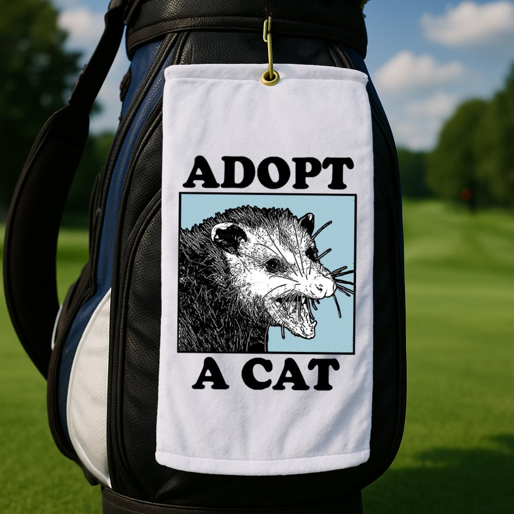 Adopt A Cat Golf Towel