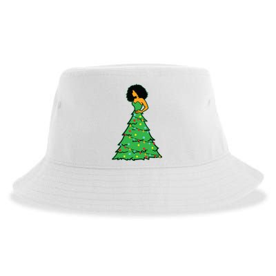 African American Christmas Tree Xmas Decor Sustainable Bucket Hat