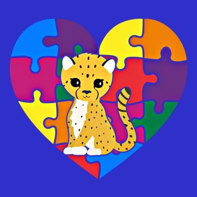 Autism Awareness Cheetahs Heart ValentineS Day Puzzle Piece Funny Gift T-Shirt