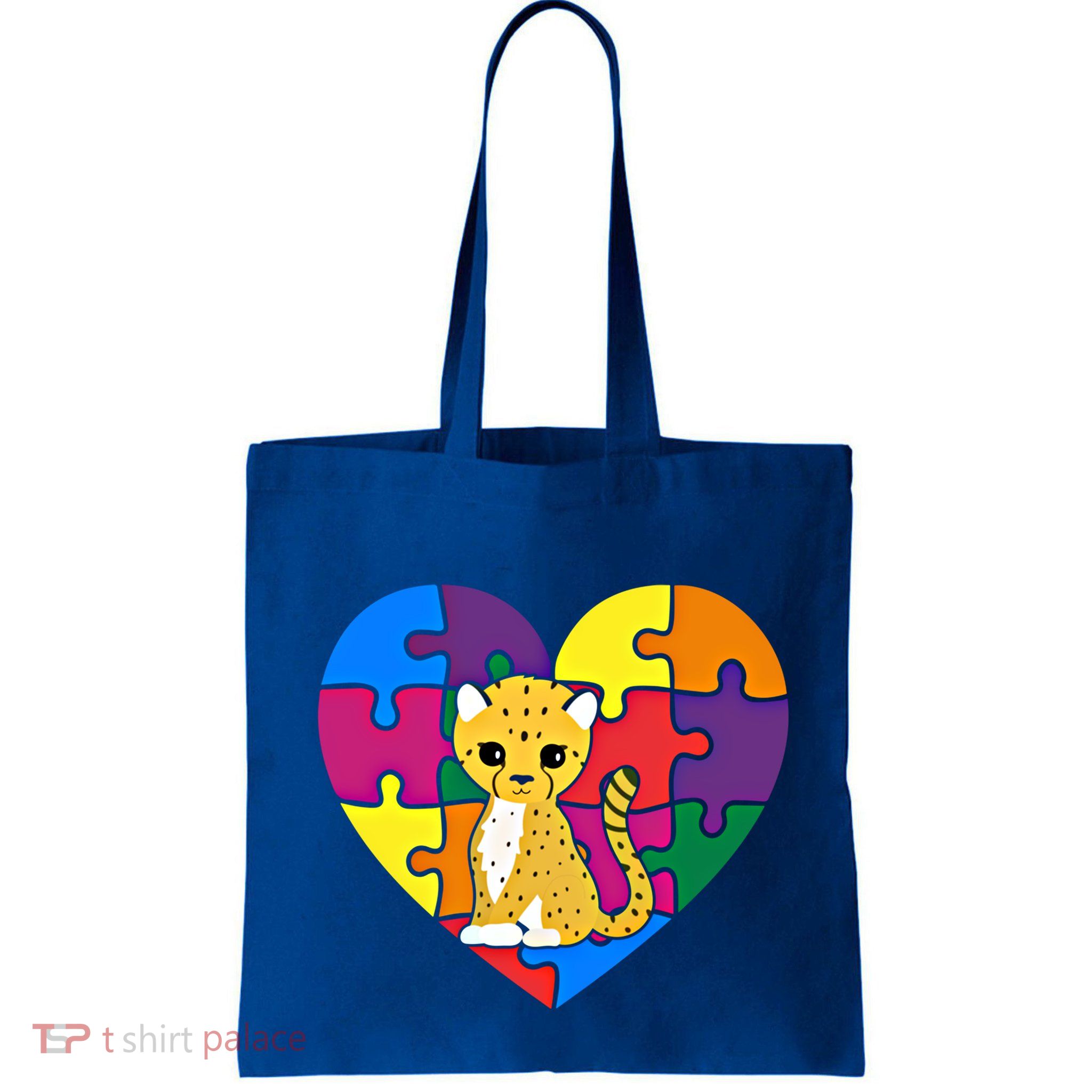 Autism Awareness Cheetahs Heart ValentineS Day Puzzle Piece Funny Gift Bag