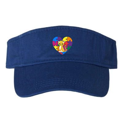 Autism Awareness Cheetahs Heart ValentineS Day Puzzle Piece Funny Gift Visor