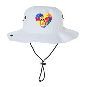 Autism Awareness Cheetahs Heart ValentineS Day Puzzle Piece Funny Gift Legacy Cool Fit Booney Bucket Hat