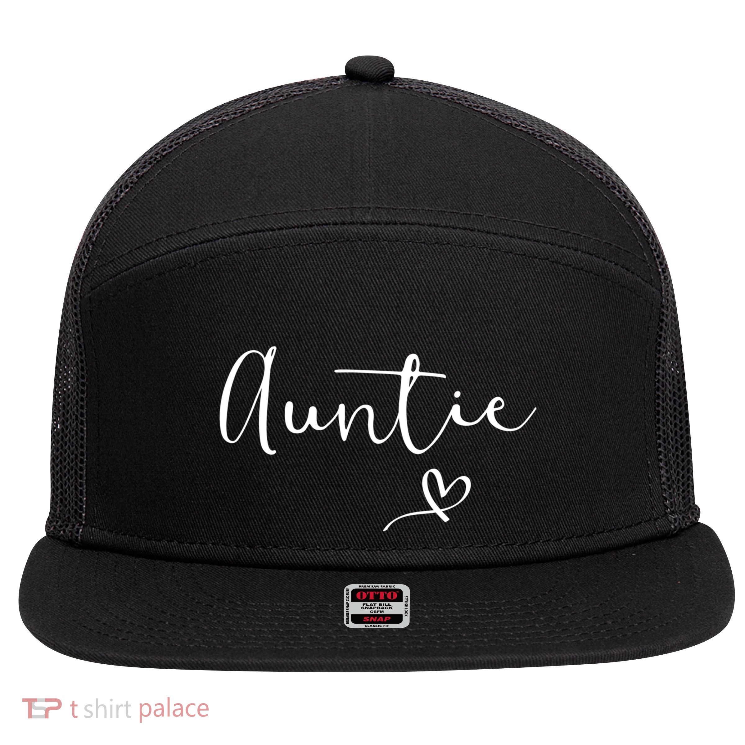 Auntie Aunt Christmas Mothers Day Birthday Nephew Gift 7 Panel Mesh Trucker Snapback Hat