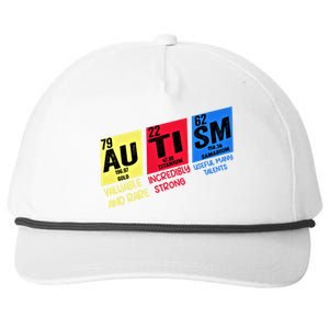 Autism Awareness Chemistry Elets Periodic Table Asd Funny Cute Gift Snapback Five-Panel Rope Hat