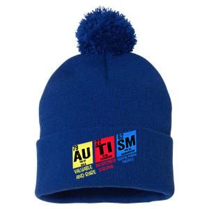 Autism Awareness Chemistry Elets Periodic Table Asd Funny Cute Gift Pom Pom 12in Knit Beanie