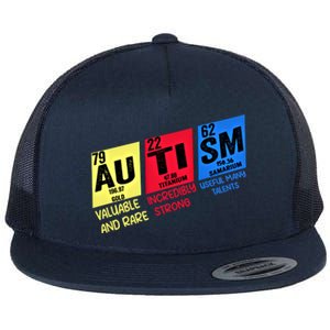 Autism Awareness Chemistry Elets Periodic Table Asd Funny Cute Gift Flat Bill Trucker Hat