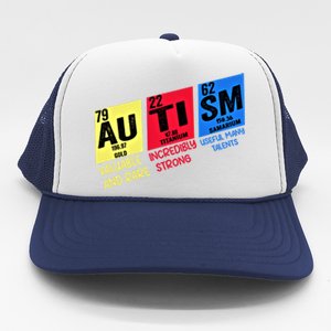 Autism Awareness Chemistry Elets Periodic Table Asd Funny Cute Gift Trucker Hat