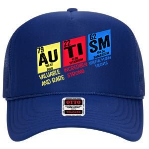 Autism Awareness Chemistry Elets Periodic Table Asd Funny Cute Gift High Crown Mesh Back Trucker Hat