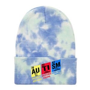 Autism Awareness Chemistry Elets Periodic Table Asd Funny Cute Gift Tie Dye 12in Knit Beanie