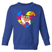 Autism Awareness Chihuahua Heart Valentines Day Puzzle Piece Cool Gift Toddler Sweatshirt