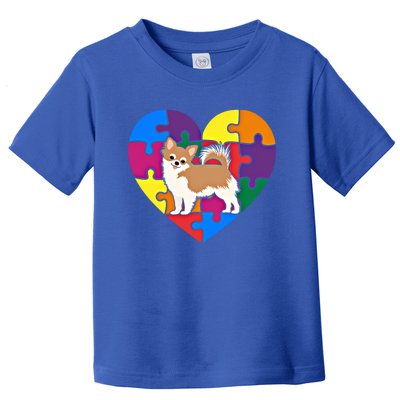 Autism Awareness Chihuahua Heart Valentines Day Puzzle Piece Cool Gift Toddler T-Shirt