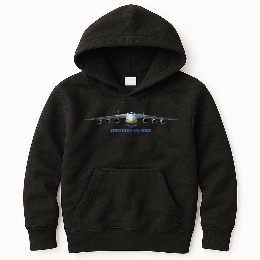 An225 Antonov Cargo Jet Plane Mriya Front Profile Kids Hoodie