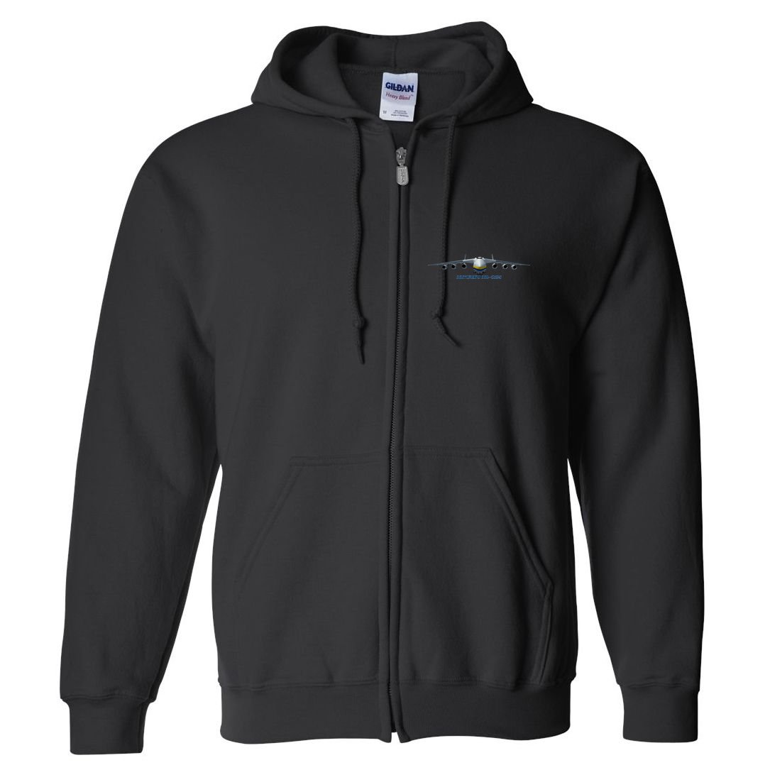 An225 Antonov Cargo Jet Plane Mriya Front Profile Full Zip Hoodie