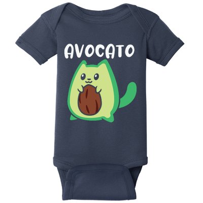 Avogato Avocado Cat Cat Vegan Baby Bodysuit