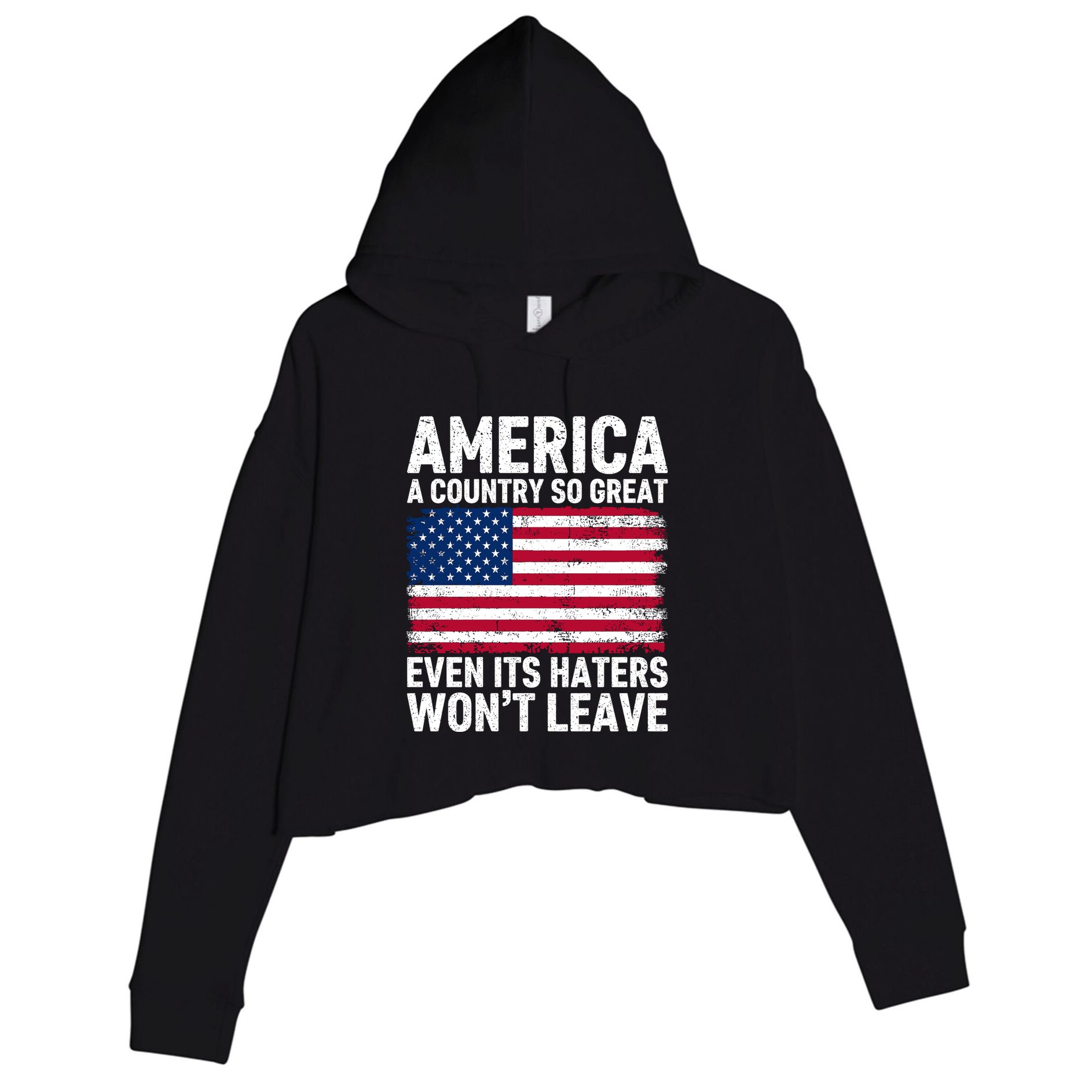 America A Country So Great Even Its Haters Wont Leave Crop Fleece Hoodie