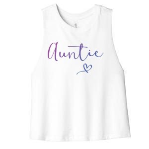 Auntie Aunt Christmas Mothers Day Birthday Nephew Gift Women's Racerback Cropped Tank