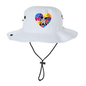 Autism Awareness Cow Heart ValentineS Day Puzzle Piece Gift Legacy Cool Fit Booney Bucket Hat