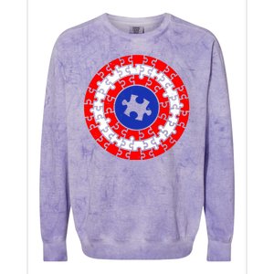 Autism Awareness Captain Puzzle Shield Colorblast Crewneck Sweatshirt