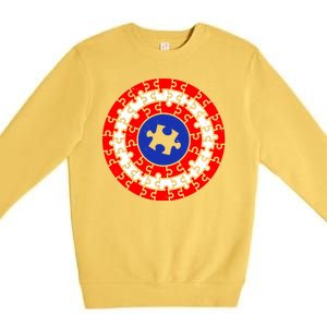 Autism Awareness Captain Puzzle Shield Premium Crewneck Sweatshirt