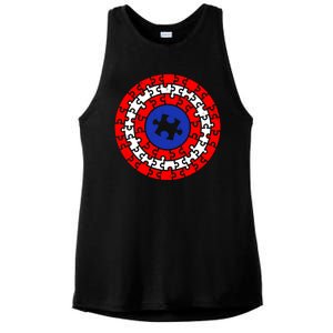 Autism Awareness Captain Puzzle Shield Ladies PosiCharge Tri-Blend Wicking Tank