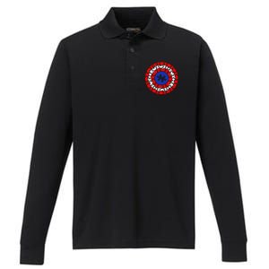 Autism Awareness Captain Puzzle Shield Performance Long Sleeve Polo