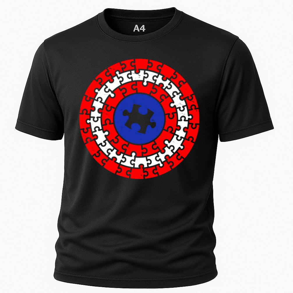 Autism Awareness Captain Puzzle Shield Performance Shirt