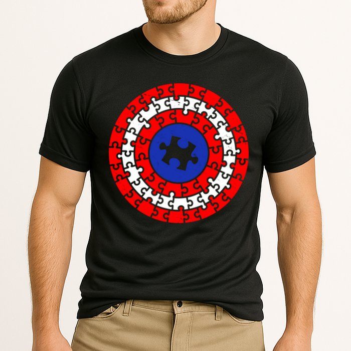 Autism Awareness Captain Puzzle Shield Performance Shirt