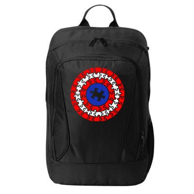 Autism Awareness Captain Puzzle Shield City Backpack