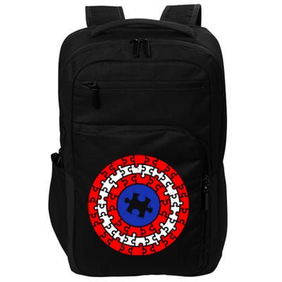 Autism Awareness Captain Puzzle Shield Impact Tech Backpack