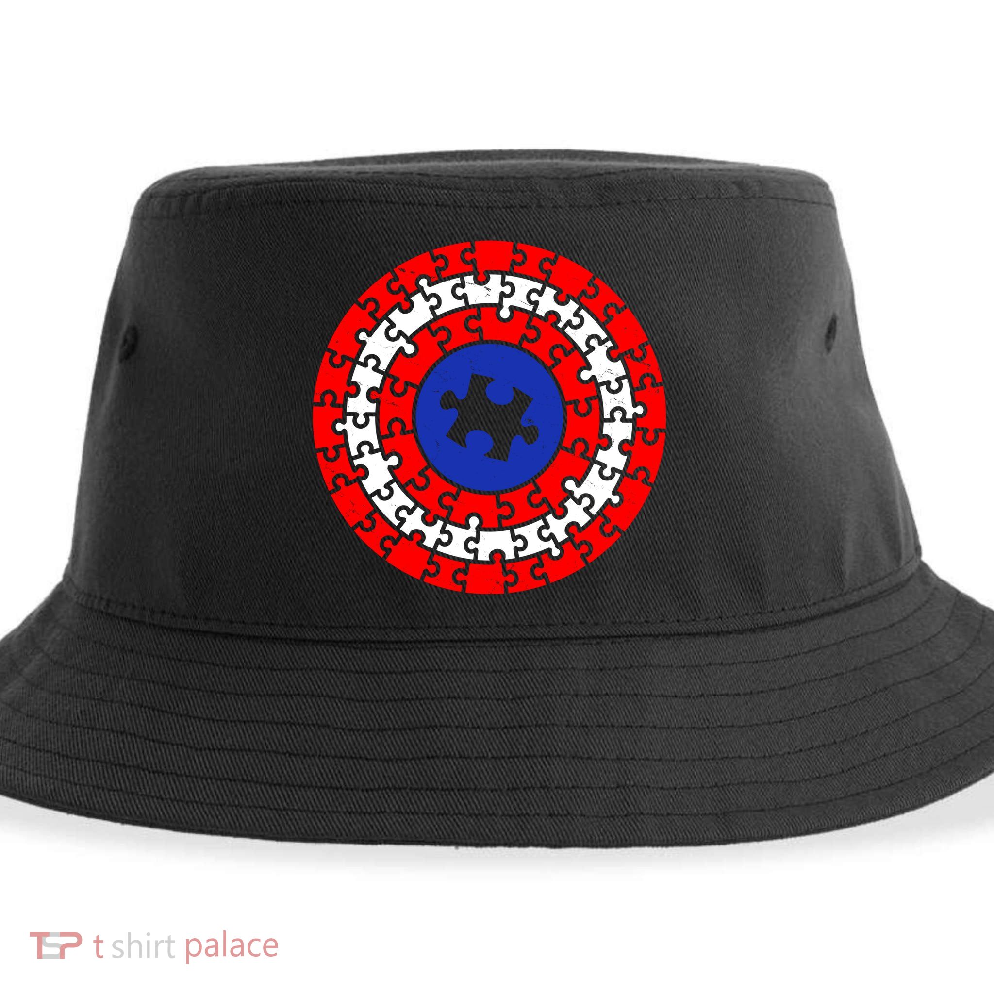 Autism Awareness Captain Puzzle Shield Sustainable Bucket Hat