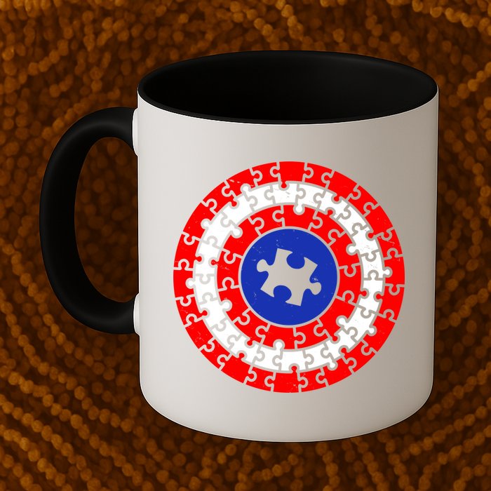 Autism Awareness Captain Puzzle Shield Mug