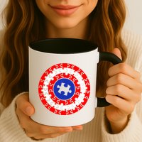 Autism Awareness Captain Puzzle Shield Mug