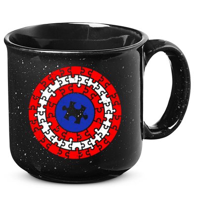 Autism Awareness Captain Puzzle Shield 15oz Campfire Ceramic Mug