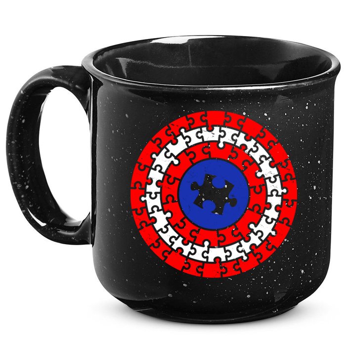 Autism Awareness Captain Puzzle Shield 15oz Campfire Ceramic Mug
