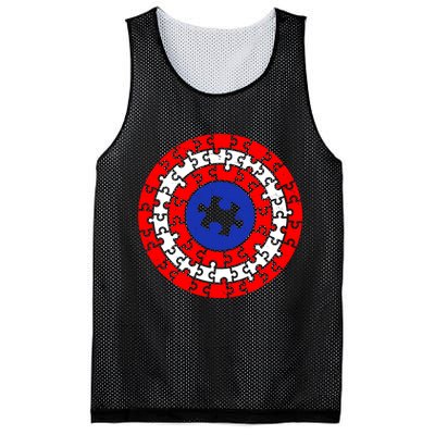 Autism Awareness Captain Puzzle Shield Mesh Reversible Basketball Jersey Tank