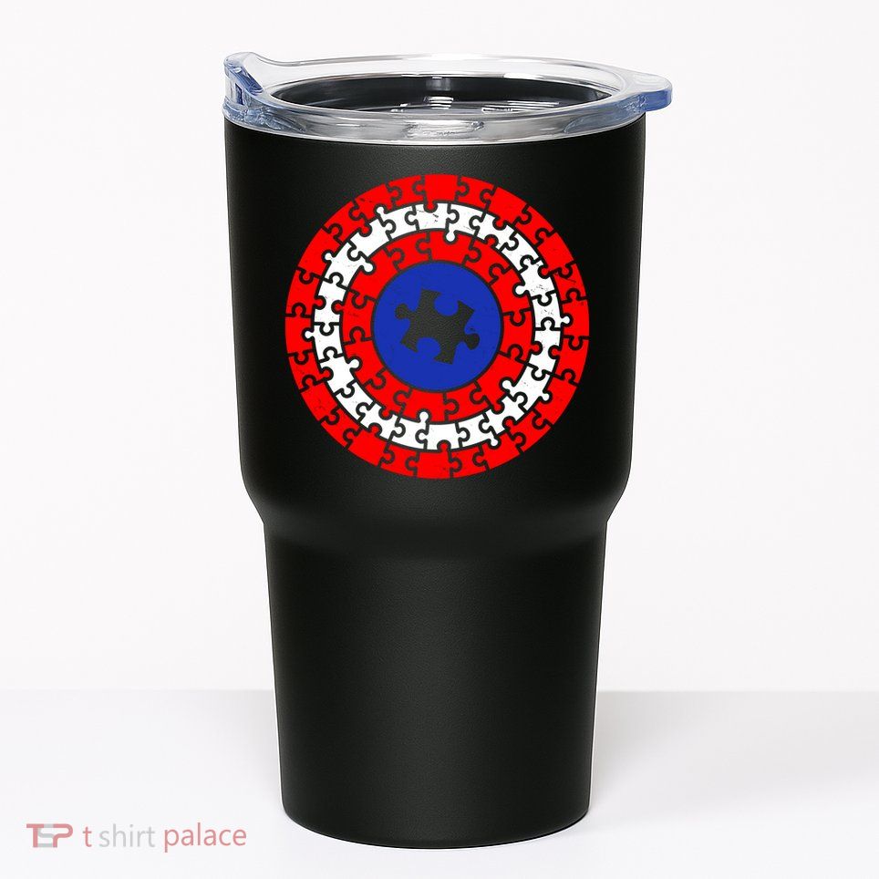 Autism Awareness Captain Puzzle Shield Tumbler