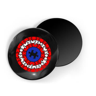 Autism Awareness Captain Puzzle Shield Magnet