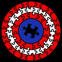 Autism Awareness Captain Puzzle Shield Poster