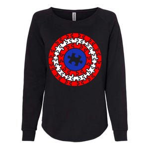 Autism Awareness Captain Puzzle Shield Womens California Wash Sweatshirt