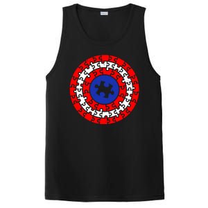 Autism Awareness Captain Puzzle Shield PosiCharge Competitor Tank